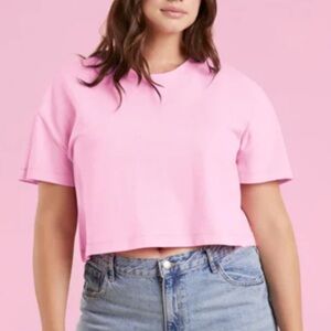 Nuuds Vintage Cotton Cropped Tee Color Bubblegum